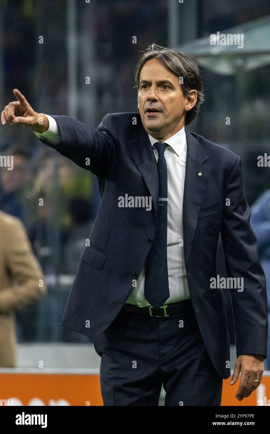 Milan, Italy. 03rd Nov, 2024. simone inzaghi head coach F.C. Internazionale during Inter vs Venezia serie A - Milan, Italy - november 3 2024 Credit: Kines Milano/Alamy Live News Credit: Kines Milano/Alamy Live News Stock Photo