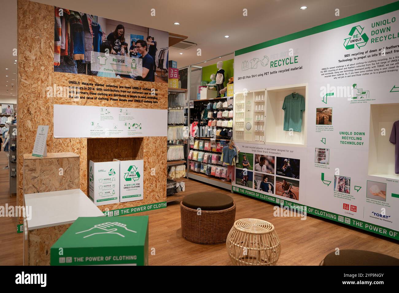 KUALA LUMPUR, MALAYSIA - MARCH 15, 2023: interior shot of Uniqlo store ...
