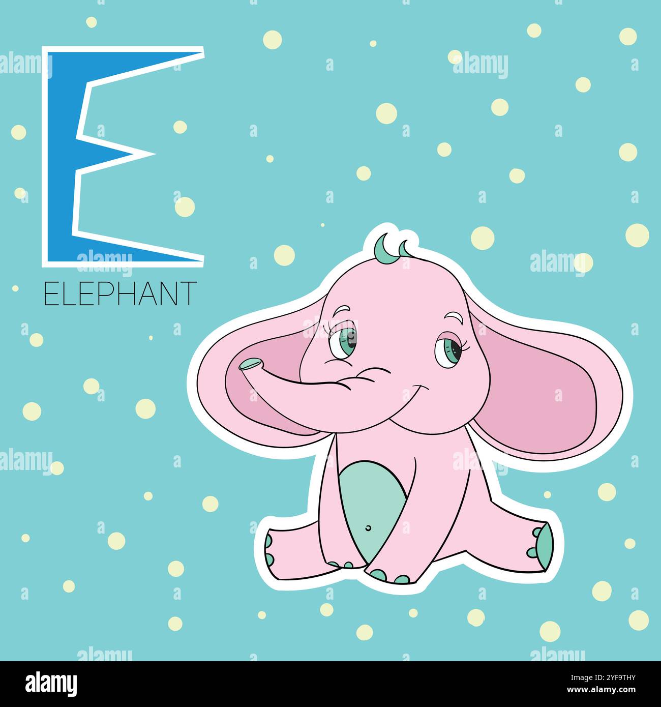 Alphabet letter E elephant children Stock Vector Image &amp; Art - Alamy