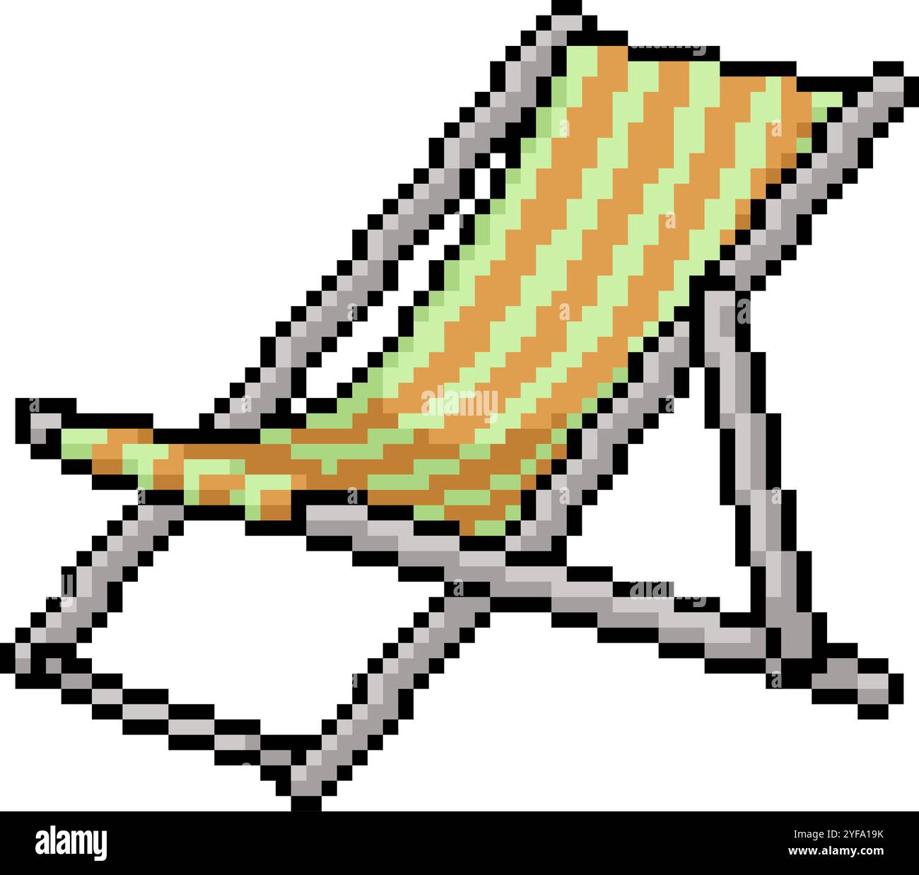 pixel art of beach bed seat isolated background Stock Vector