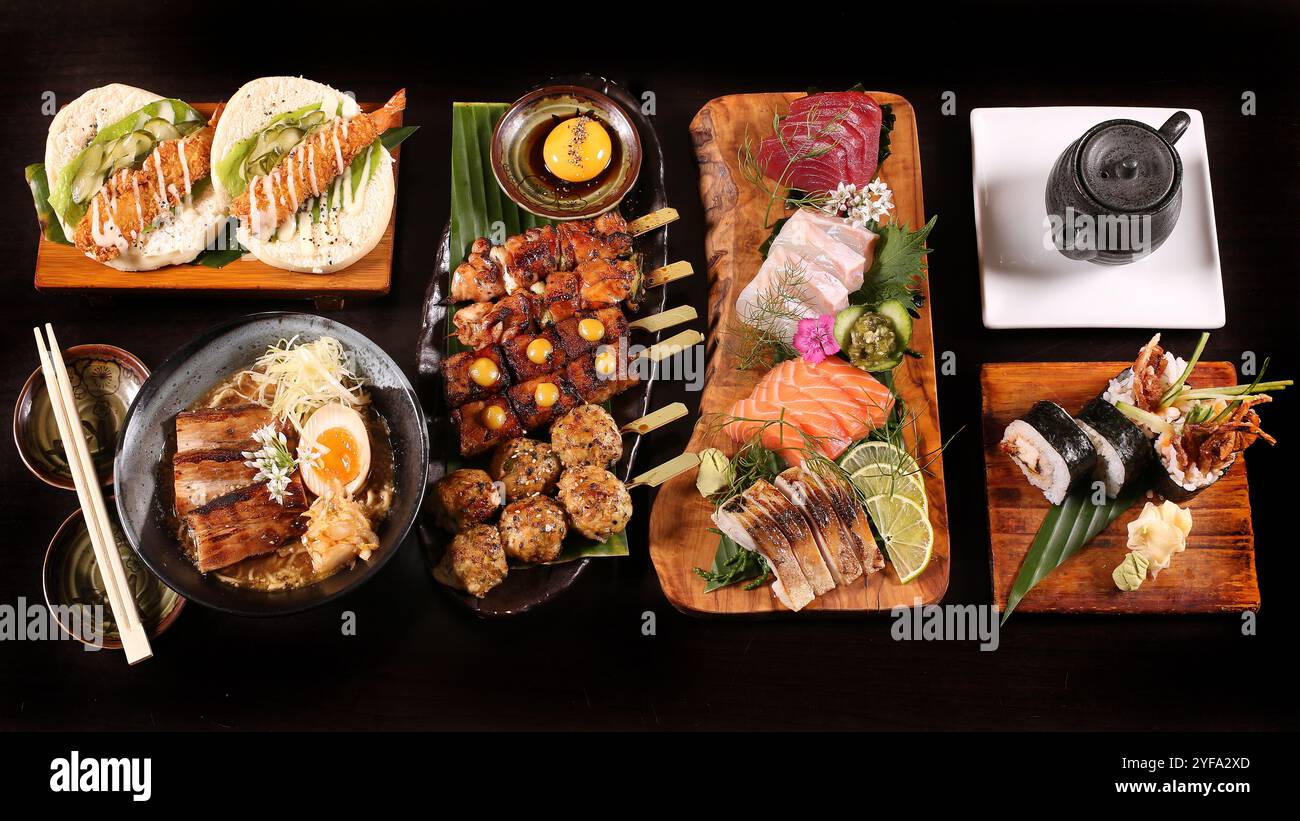 Japanese food selection Stock Photo