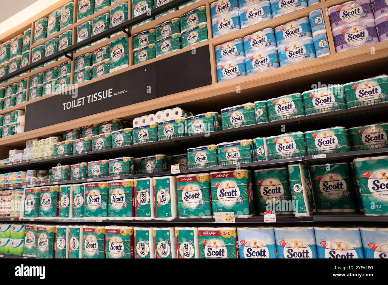 BANGKOK, THAILAND - OCTOBER 27, 2023: Scott toilet paper on display at ...