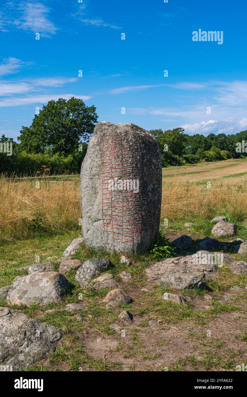 The Karlevi rune stone, probably from the Viking Age around 1000, near ...