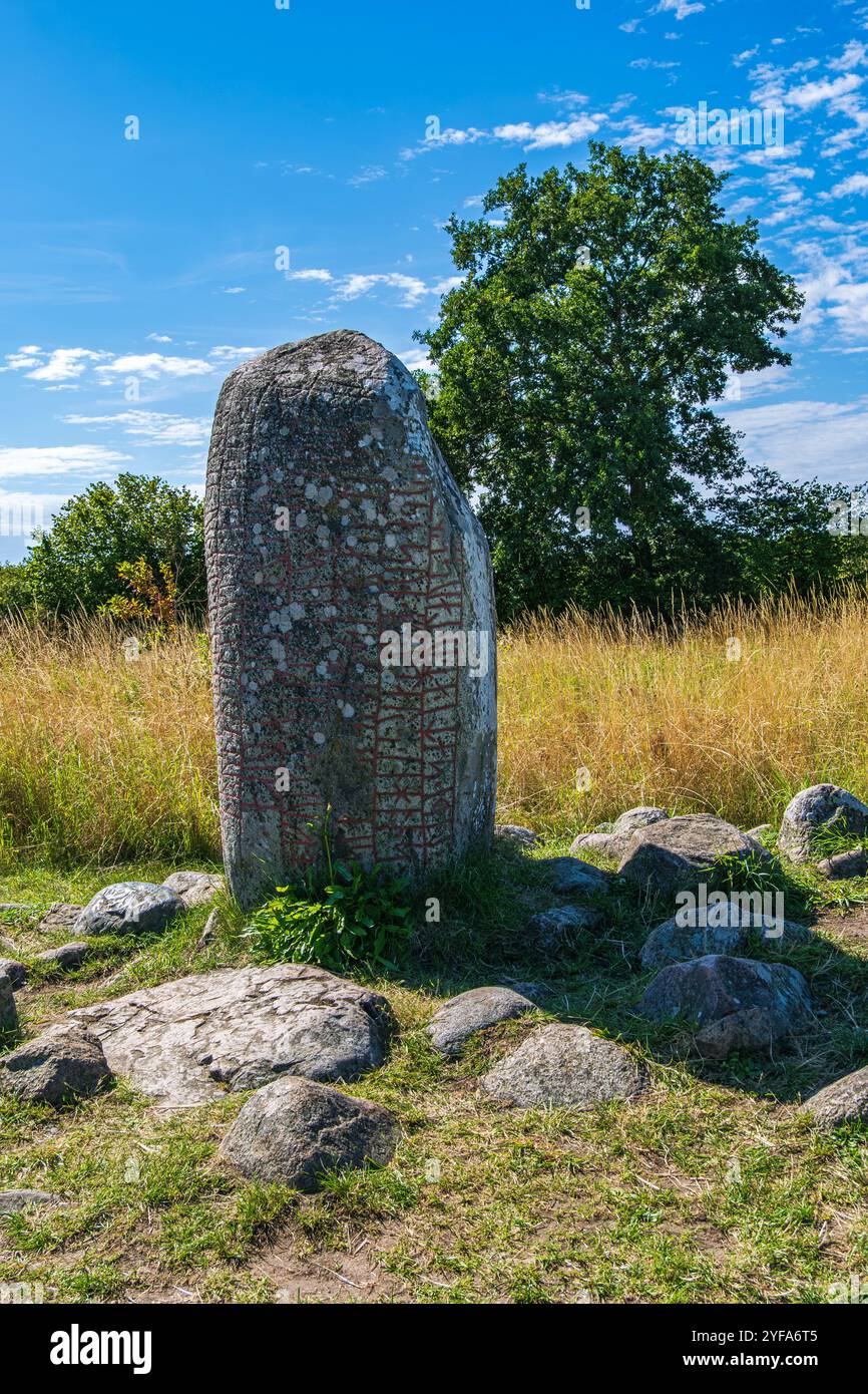 The Karlevi rune stone, probably from the Viking Age around 1000, near ...