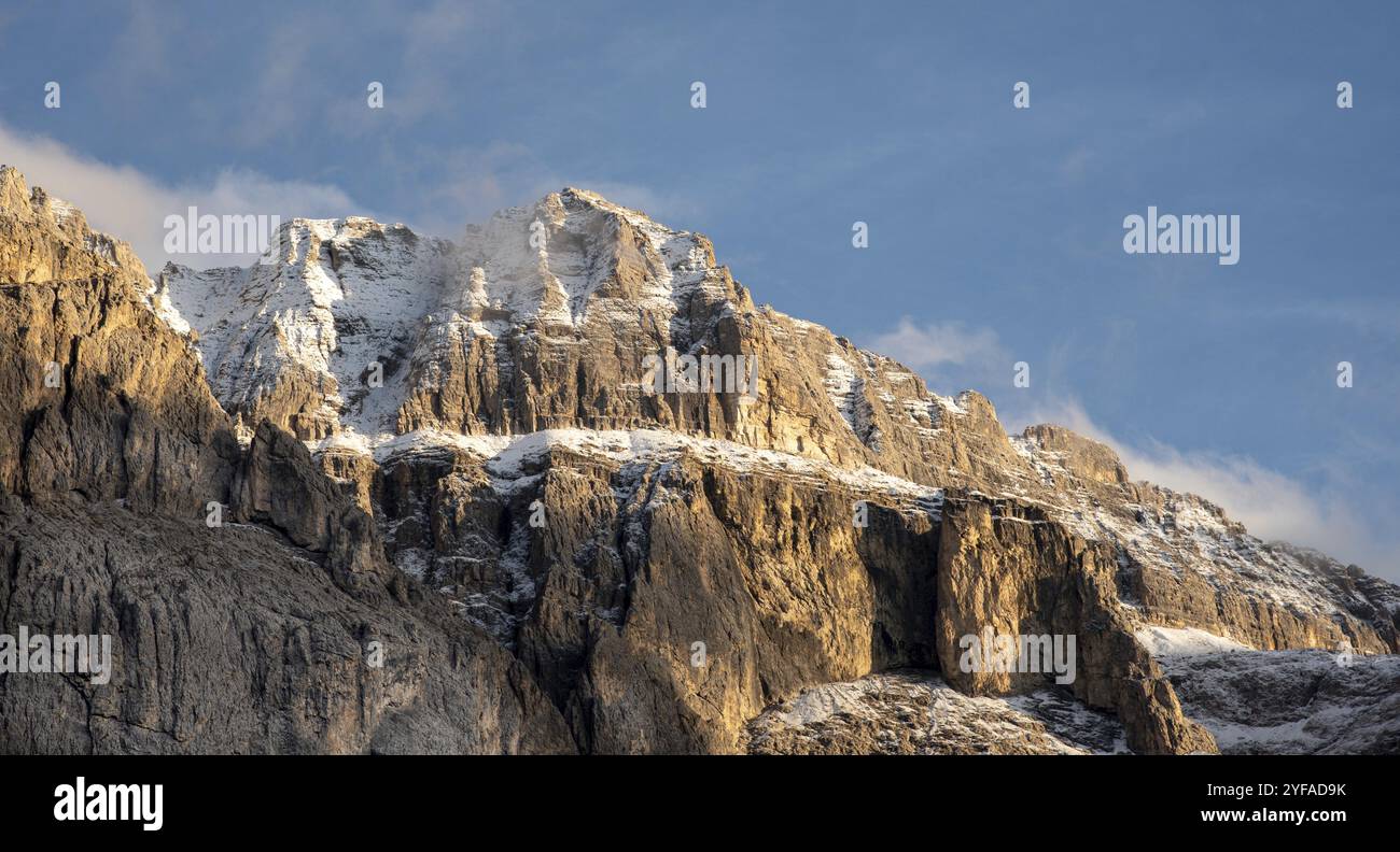 Beautiful mountain landscape with Dolomite rocky peak covered with ...