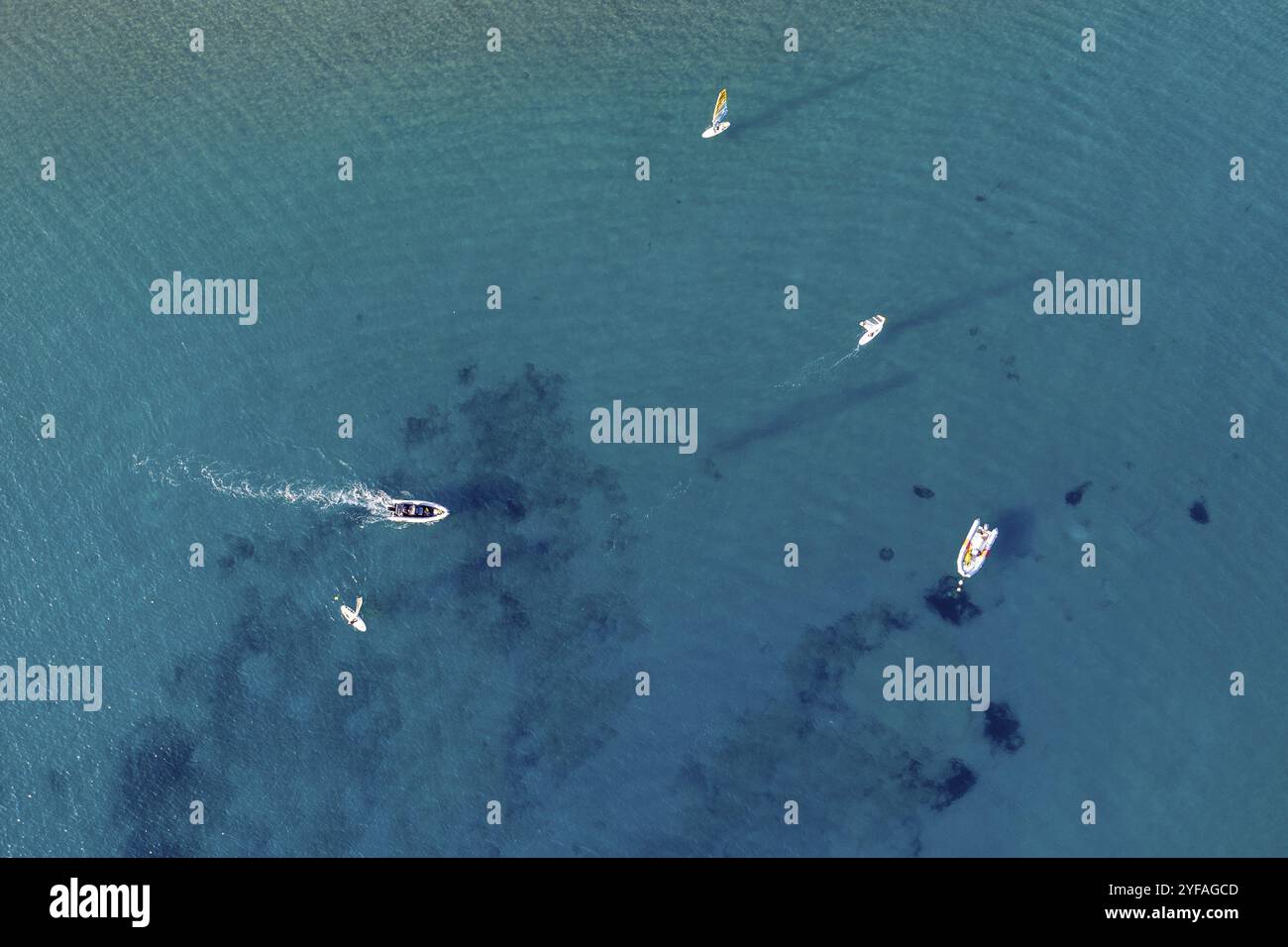 Drone shot tourist speed boat hi-res stock photography and images - Alamy