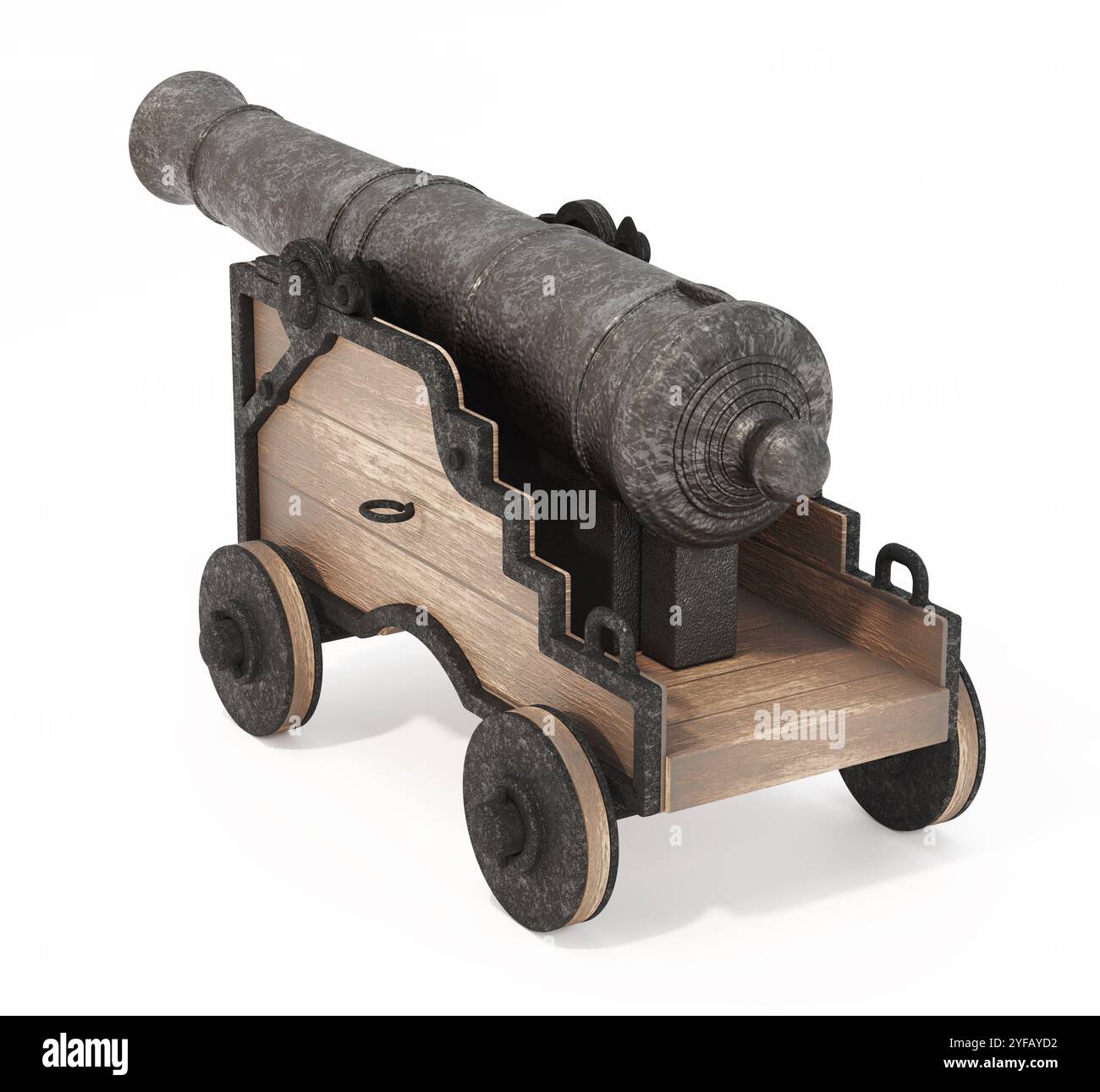Vintage cannon isolated on white background. 3D illustration Stock ...