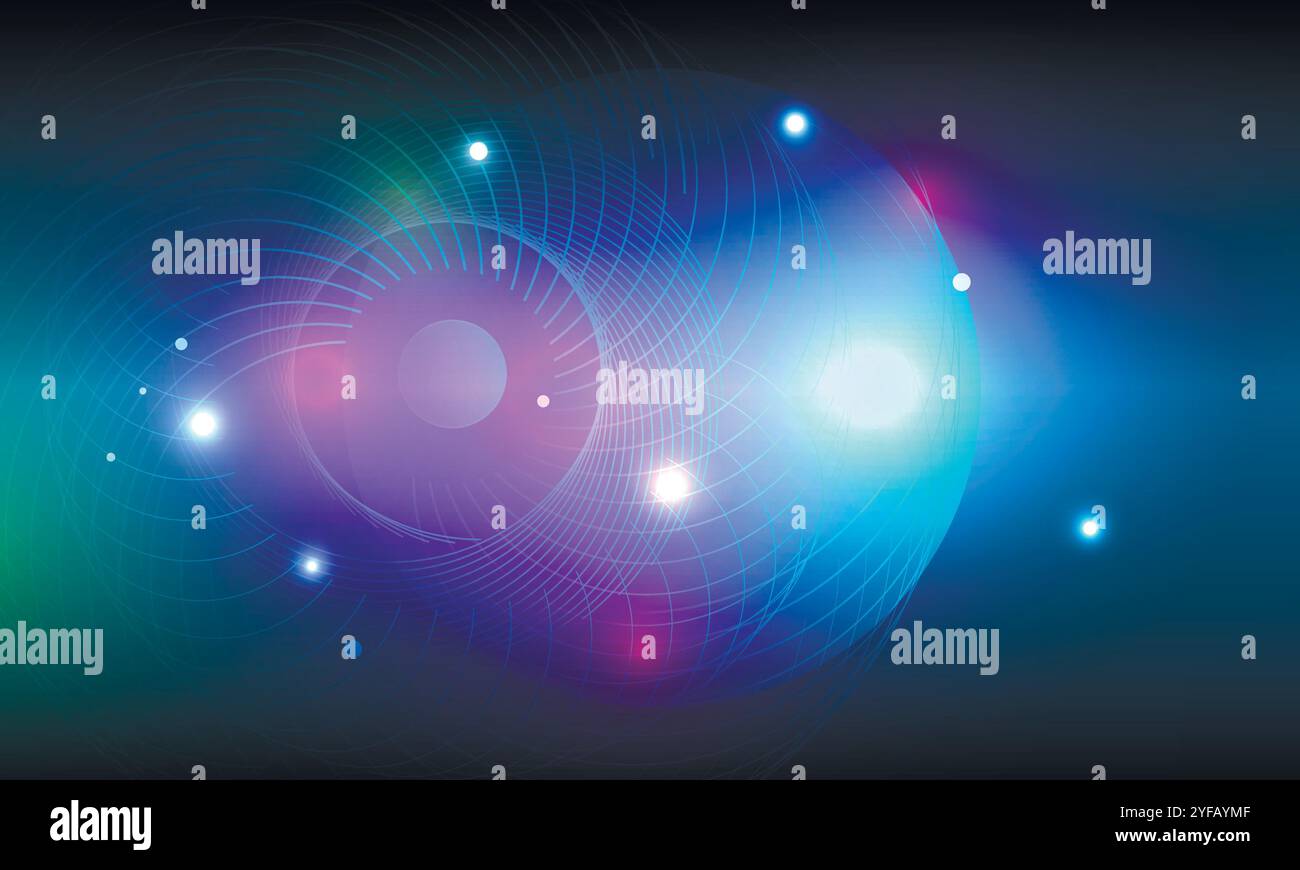 Vector abstract space background with bright Stock Vector