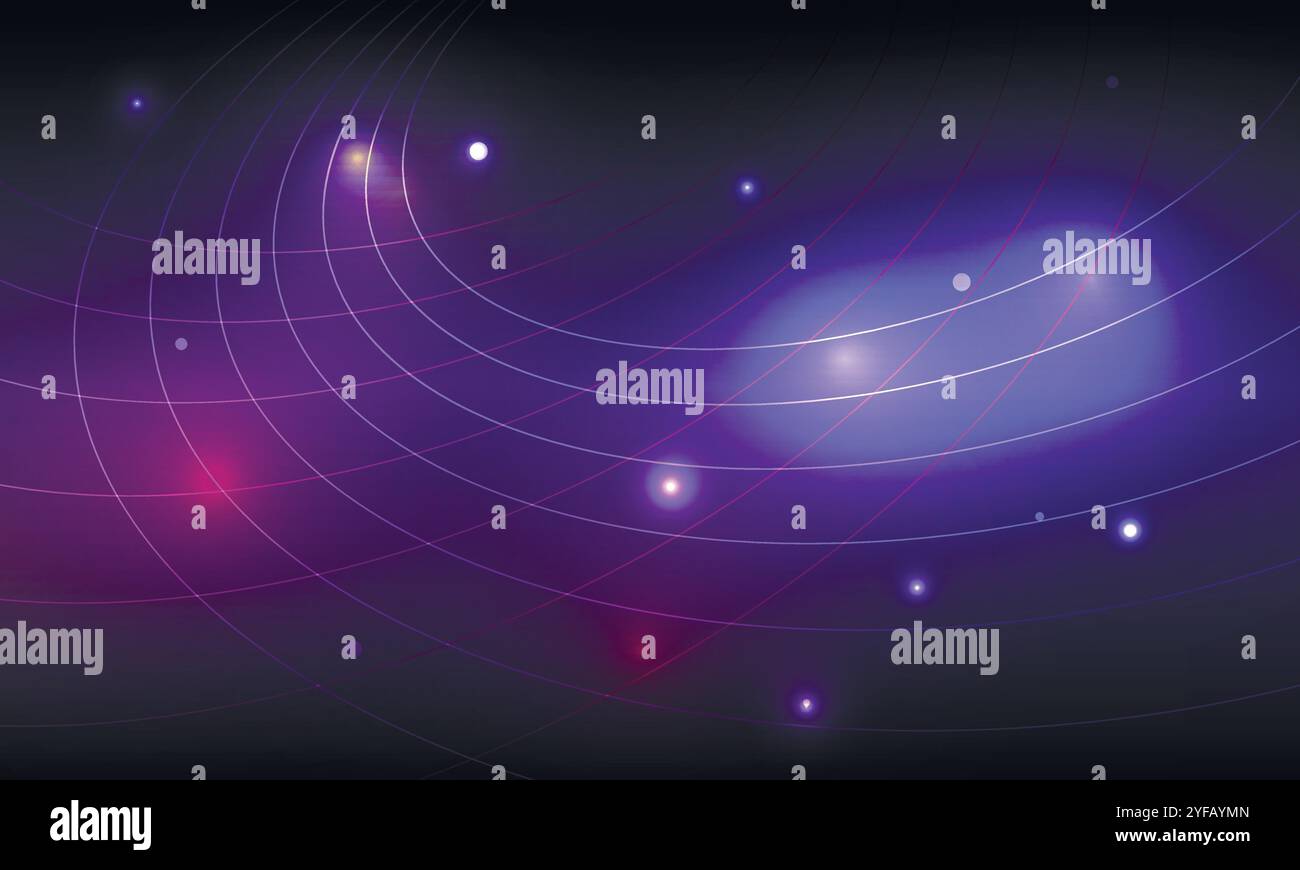 Vector abstract space background with bright circles Stock Vector