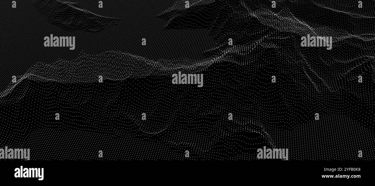 A black and white image of a black and white pattern with many dots ...
