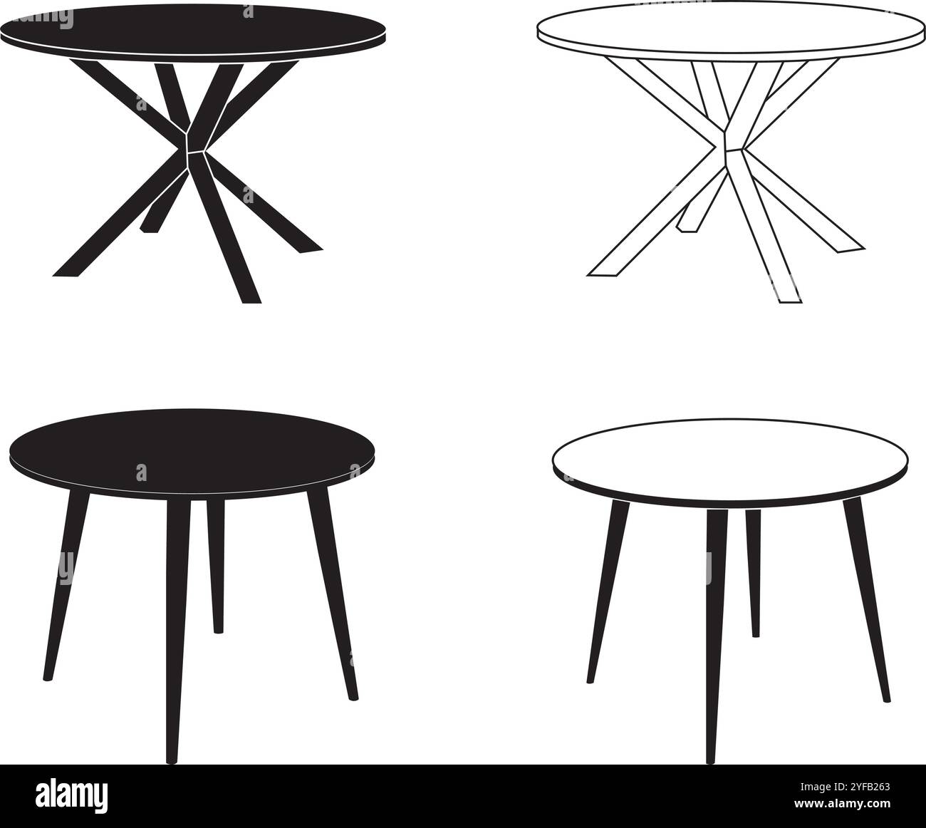 minimalist round table icon vector illustration symbol design Stock ...