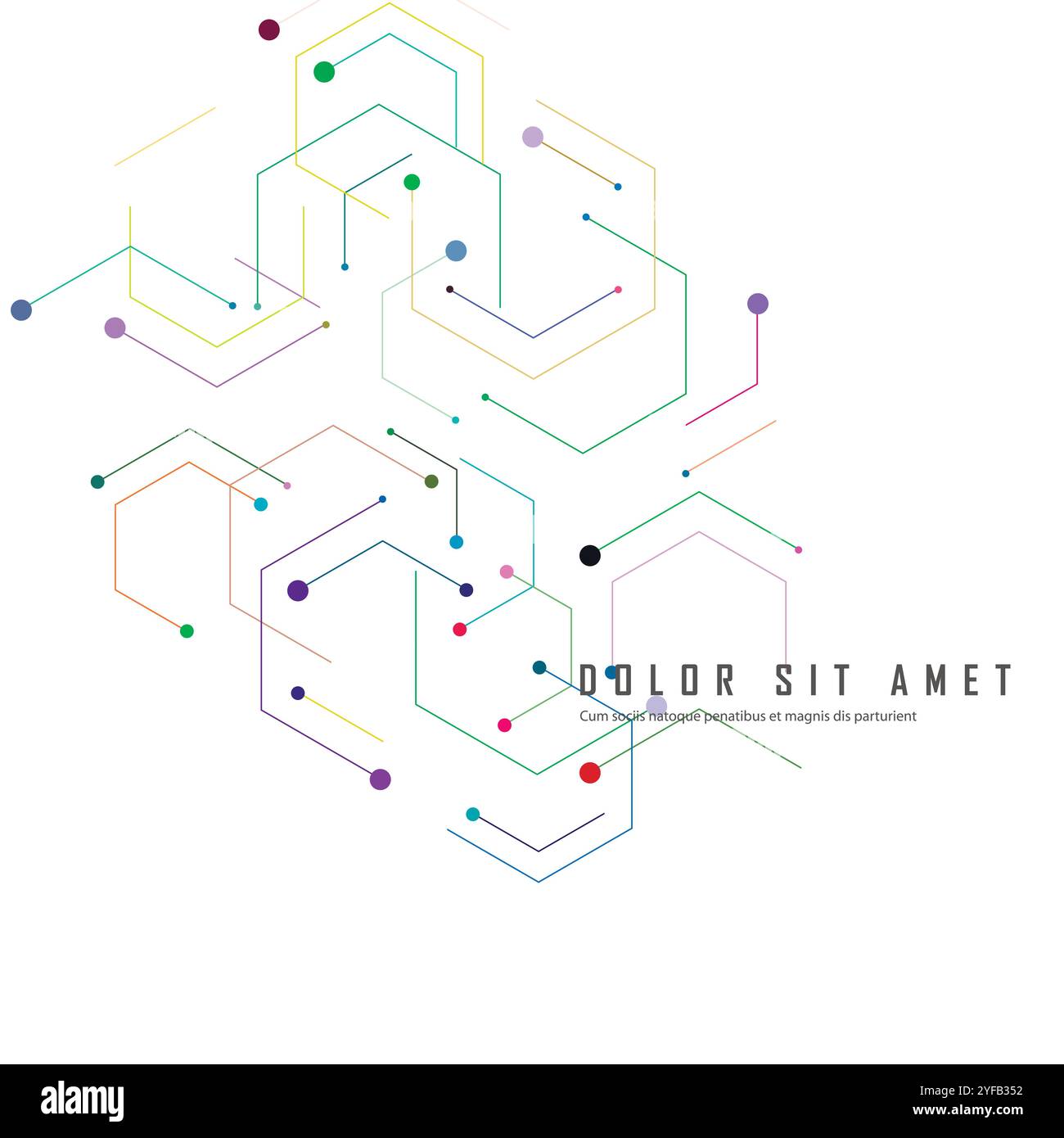 Hexagon connect pattern. Biology and science background. Circle shape vector design. Information technology Stock Vector