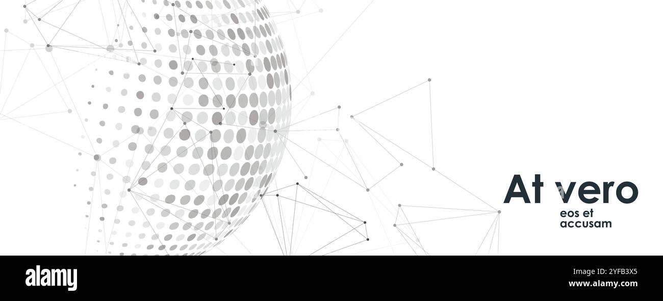 Halftone circle. Vector planet symbol. Abstract dotted globe illustration on white background Stock Vector