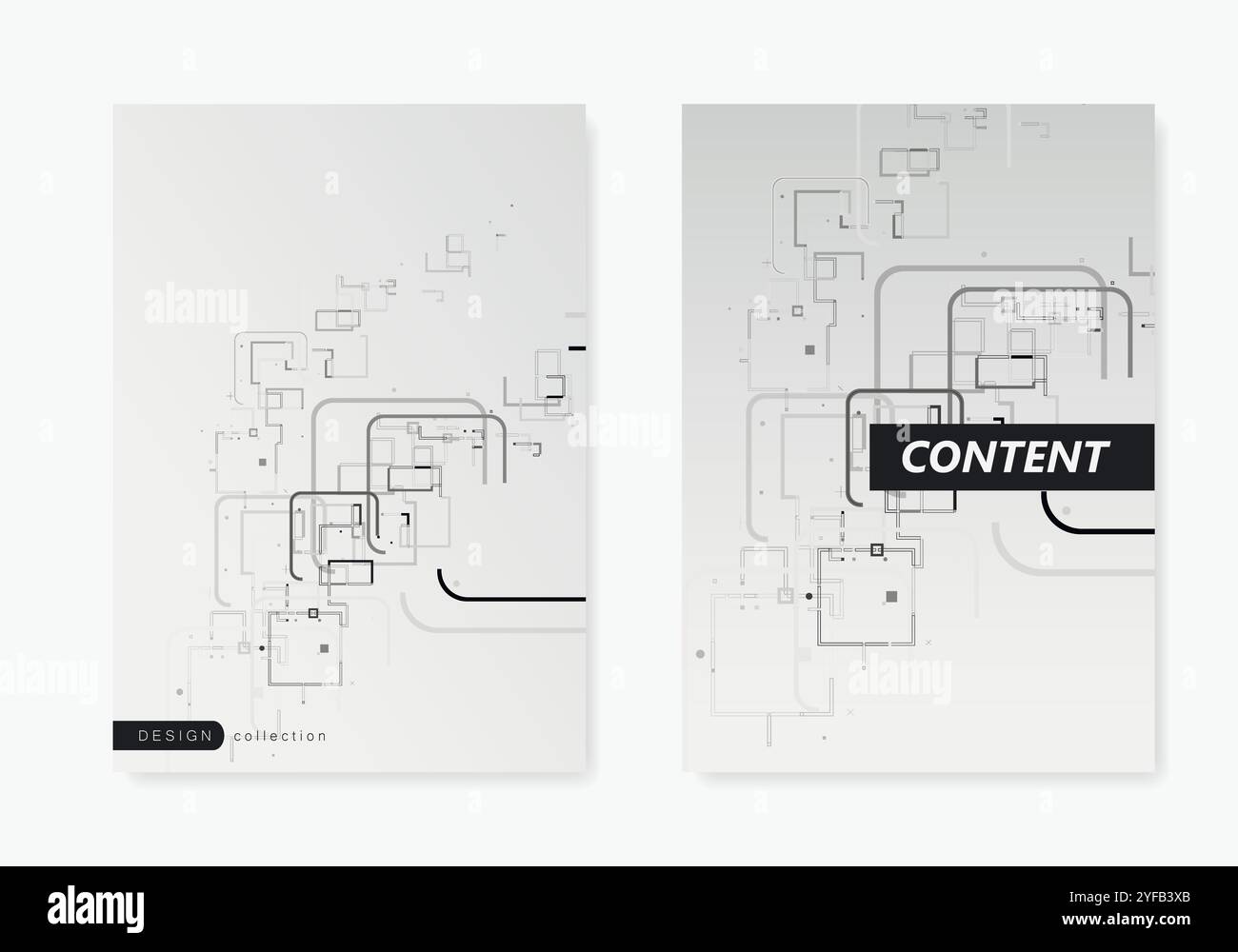 Vector grey abstract pattern on brochure template Stock Vector