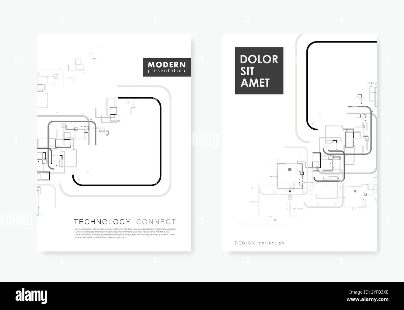Vector grey abstract pattern on brochure template Stock Vector