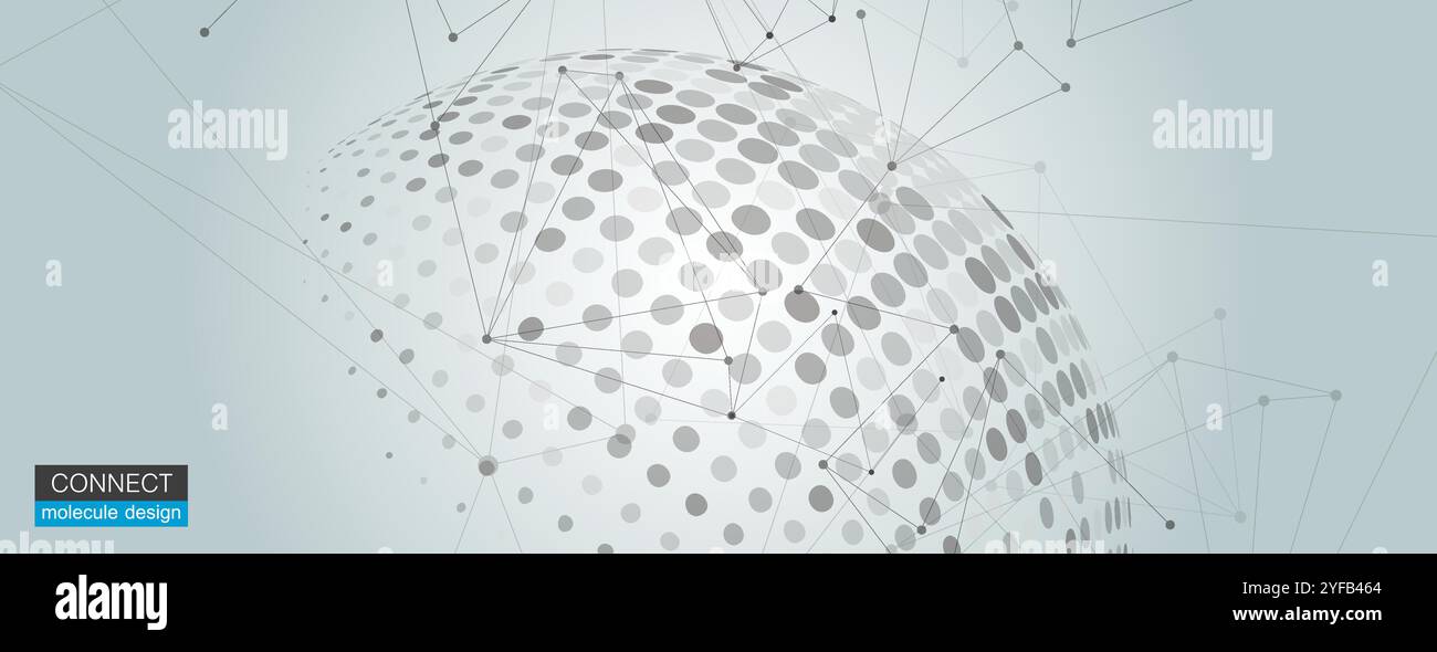 Vector halftone circle. Modern artistic illustration pattern. Graphic element banner background Stock Vector