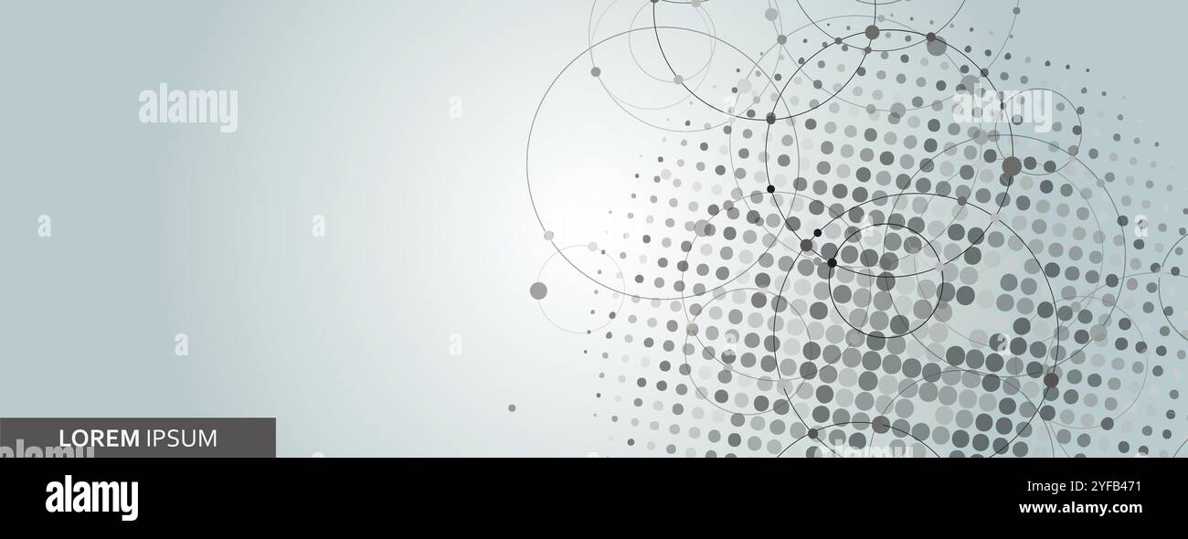 Template with black halftone on light background. Vector template. Web element. Linear set Stock Vector