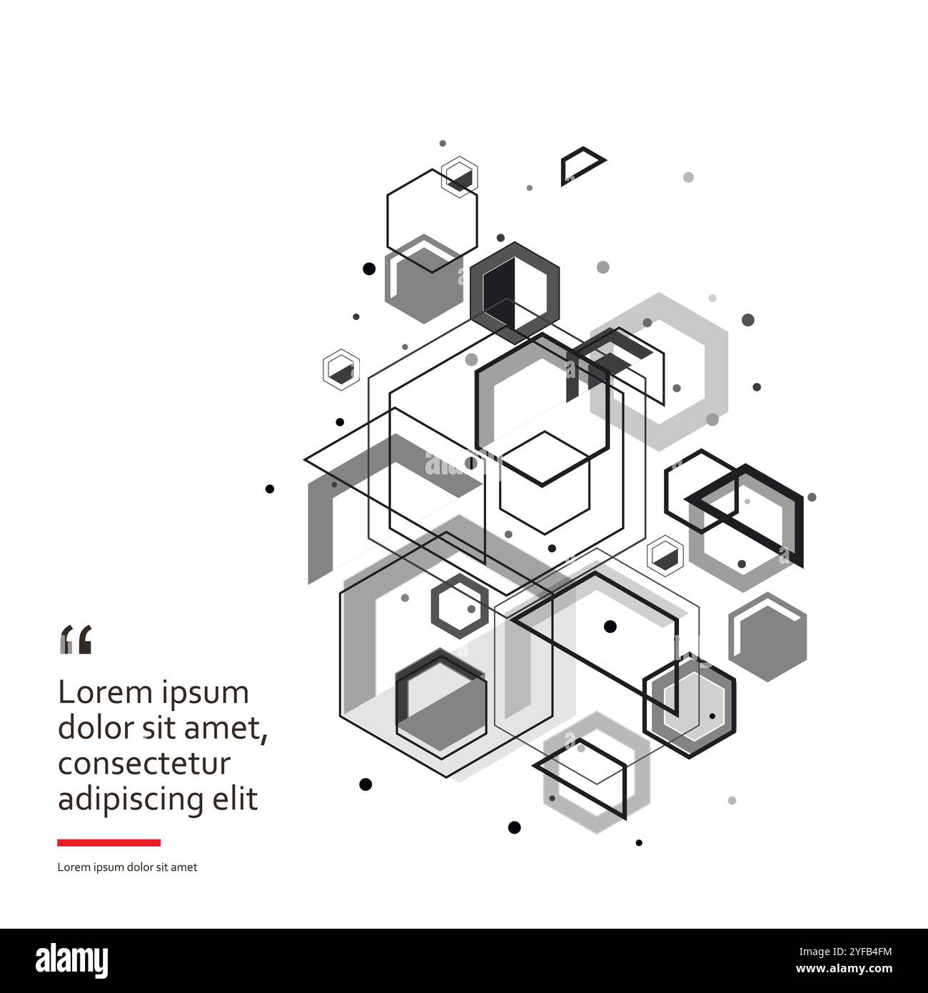 Vector design print template. Flat abstract design. Abstract geometric pattern. Trendy design element. Graphic hexagons element Stock Vector