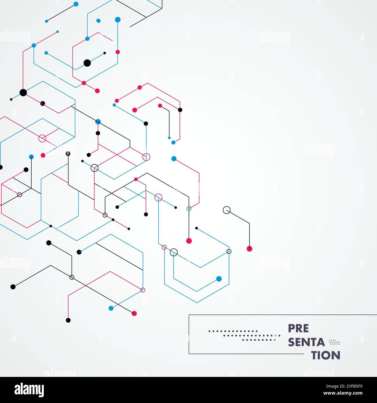 Vector design template. Communication concept. Abstract tech design with hexagon Stock Vector