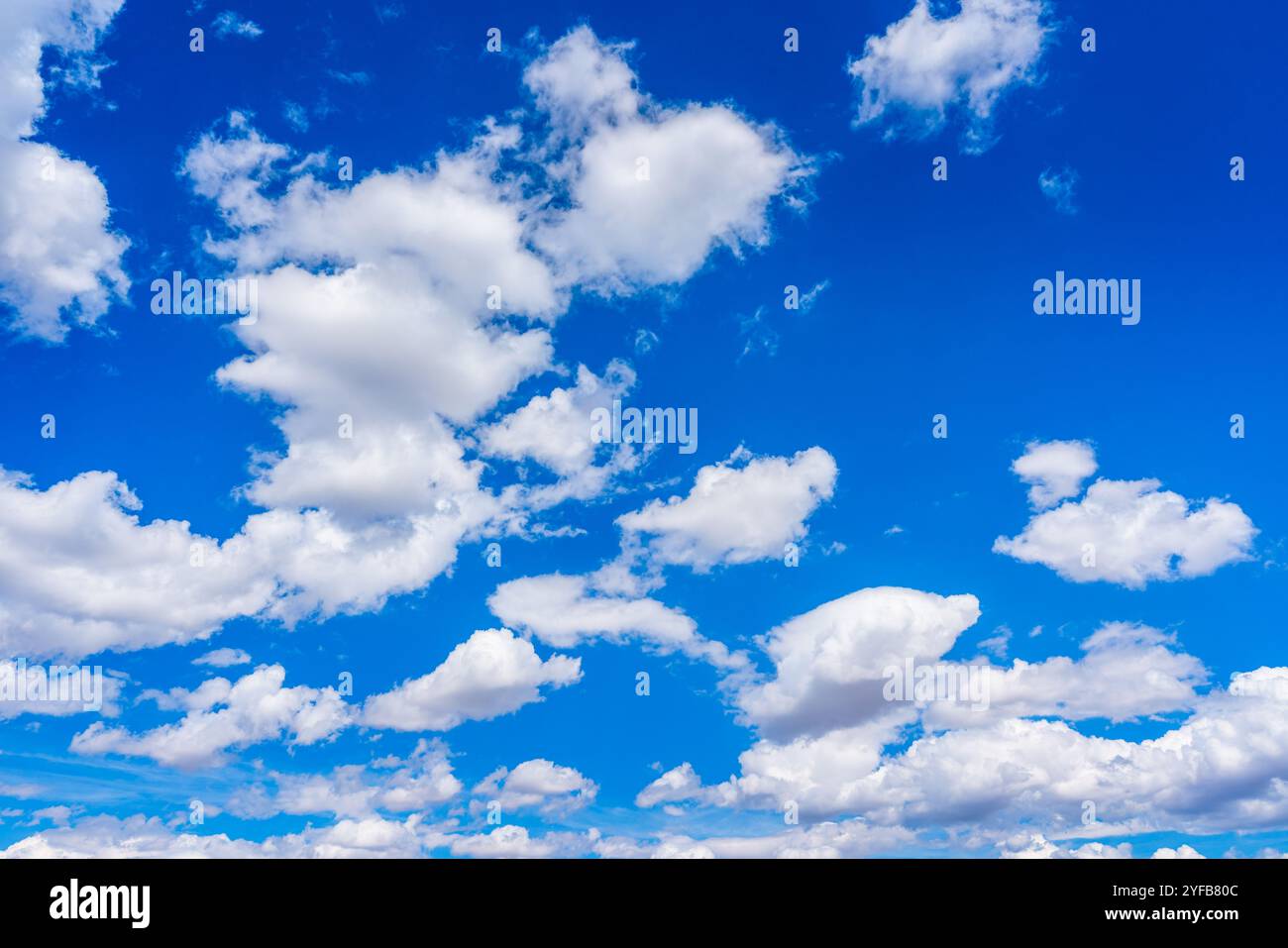 Beautiful bright blue sky fluffy white clouds hi-res stock photography ...