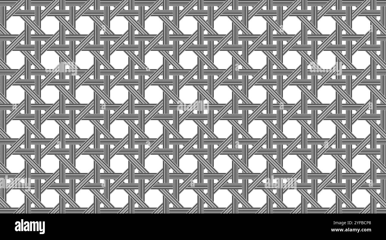 weave woven bamboo panel with polygonal pattern, seamless pattern texture. vector illustration isolated on white background. Stock Vector