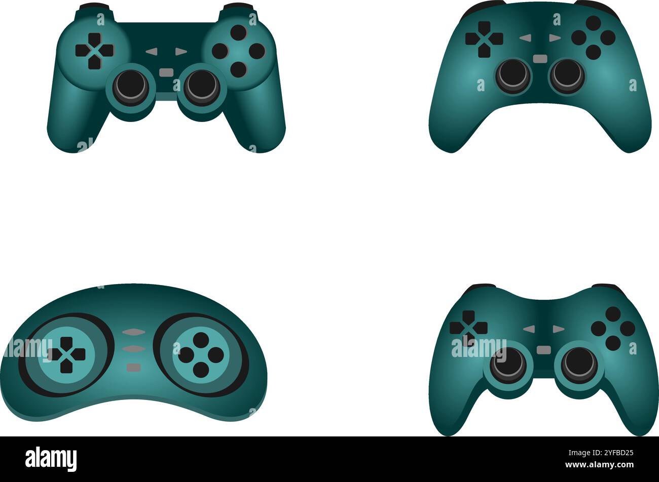 gamepad or joystick set vector illustration isolated on white ...