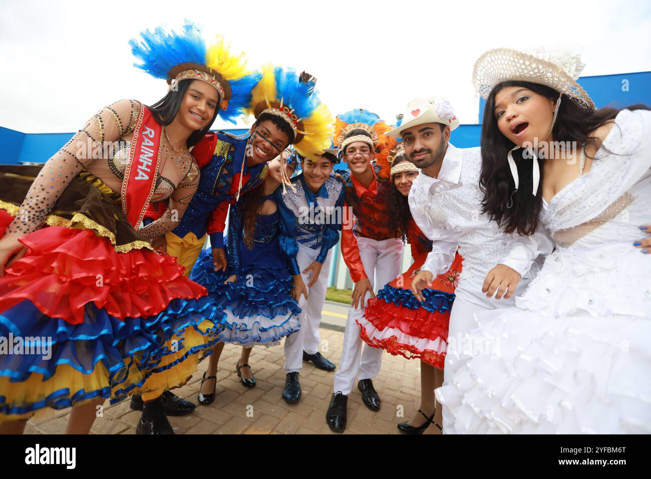 ibipeba, bahia, brazil - august 16, 2024: young people are seen wearing ...