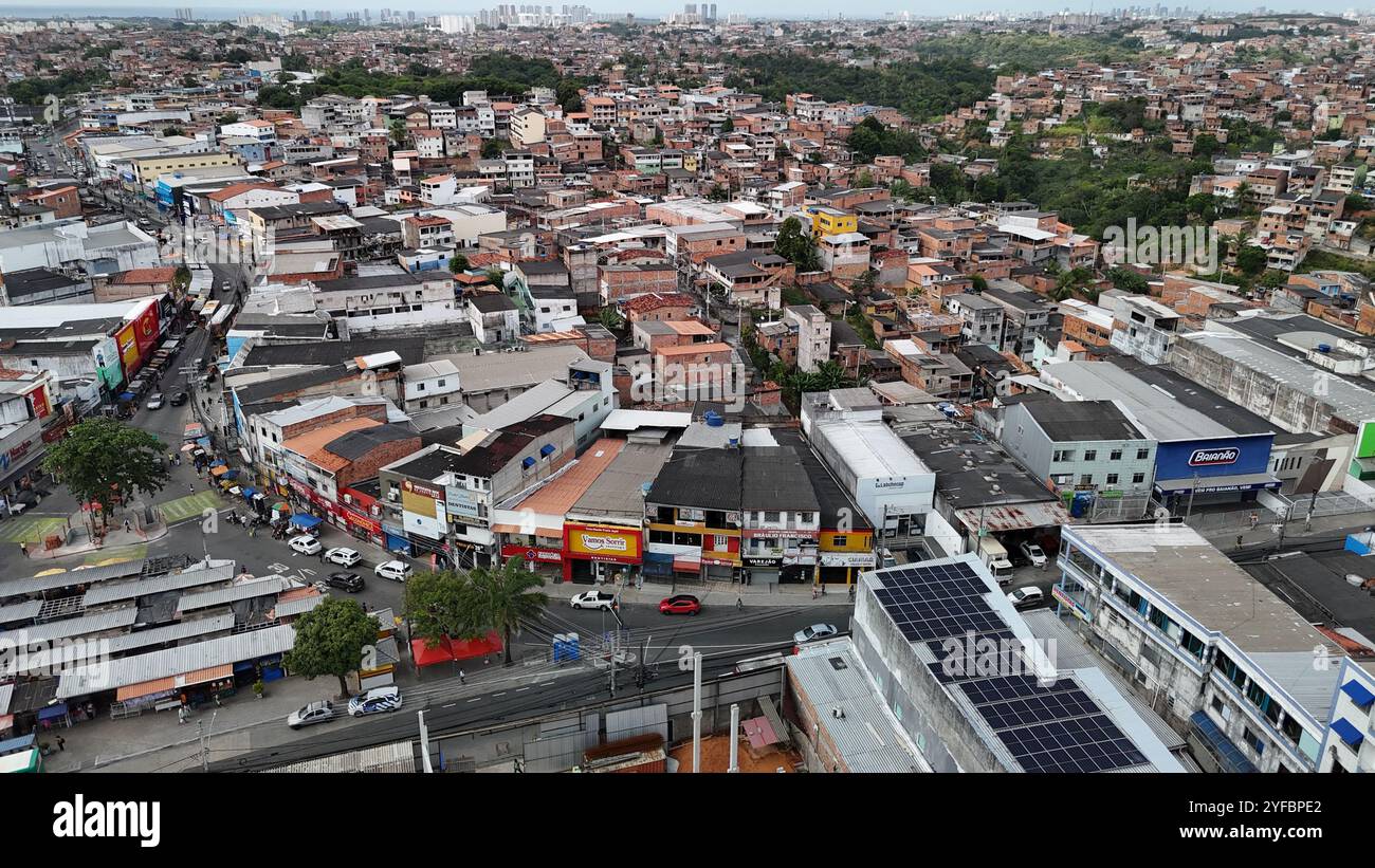 salvador, bahia, brazil - october 18, 2024: aerial view of housing in ...