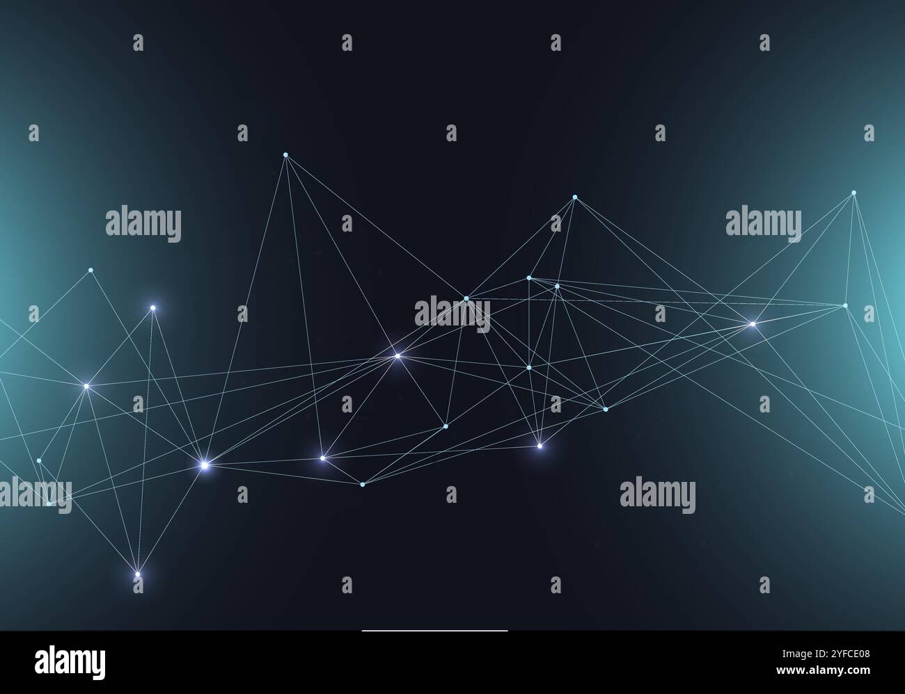 Vector abstract glowing bright molecules with dots and lines on background. Stock Vector