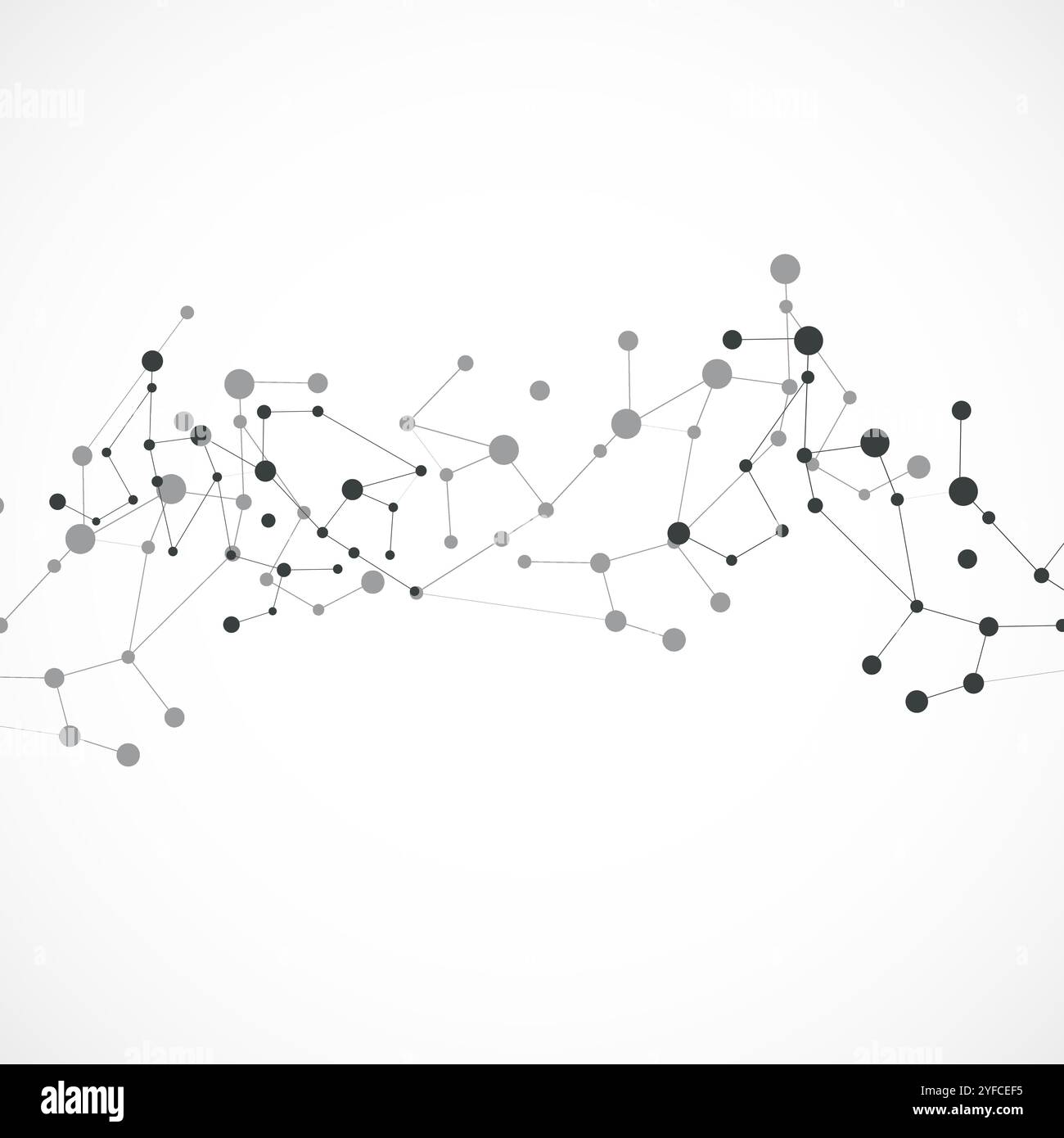 Vector abstract gray molecular connection with dots and lines in center Stock Vector