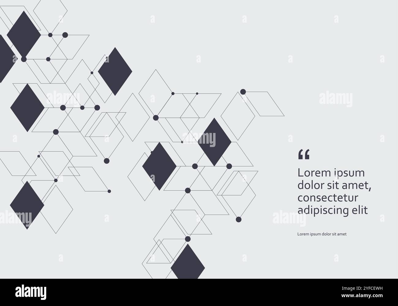 vector connection with dots lines gray squares white background Stock Vector