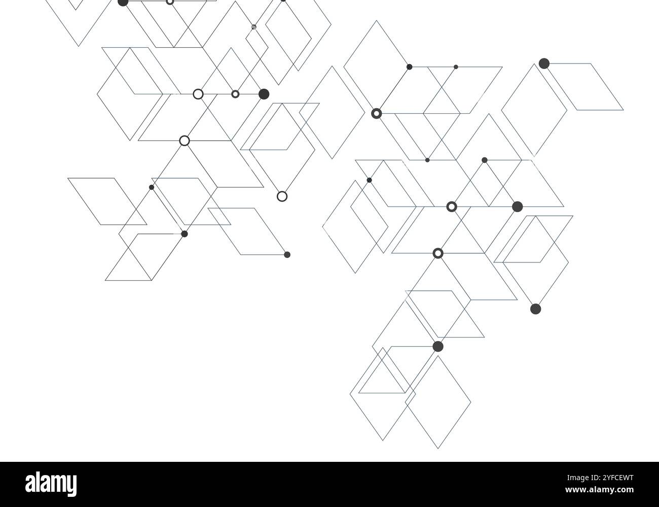 vector connection molecules with dots lines which center white background Stock Vector
