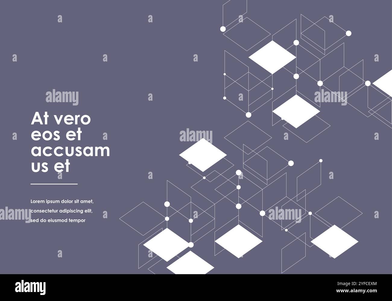 vector connection with dots lines with white squares gray background Stock Vector