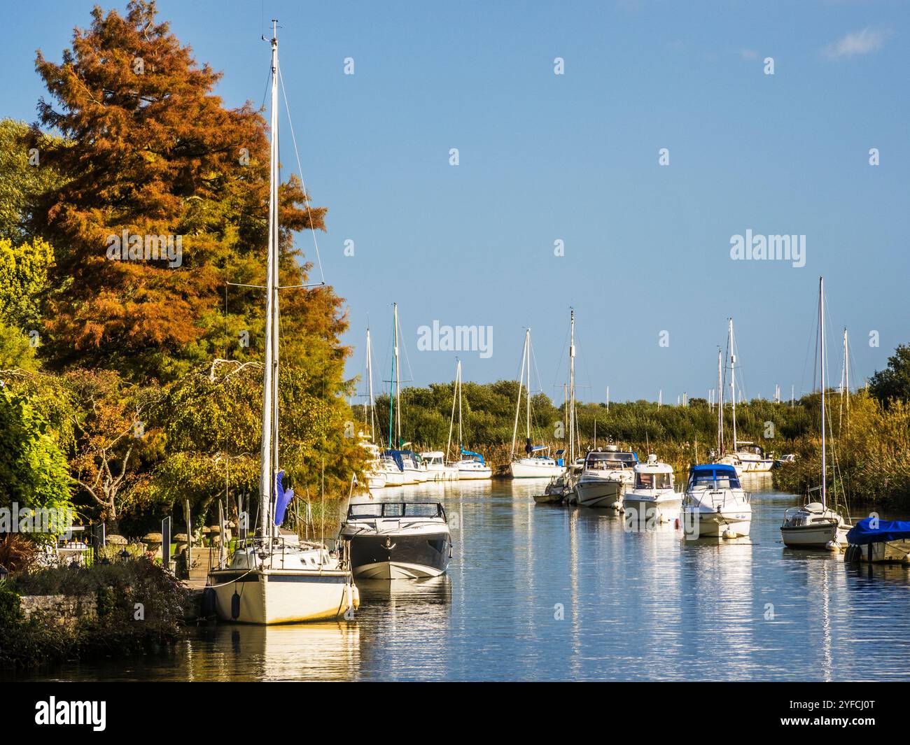 Boats on the River Frome at Wareham in Dorset Stock Photo - Alamy