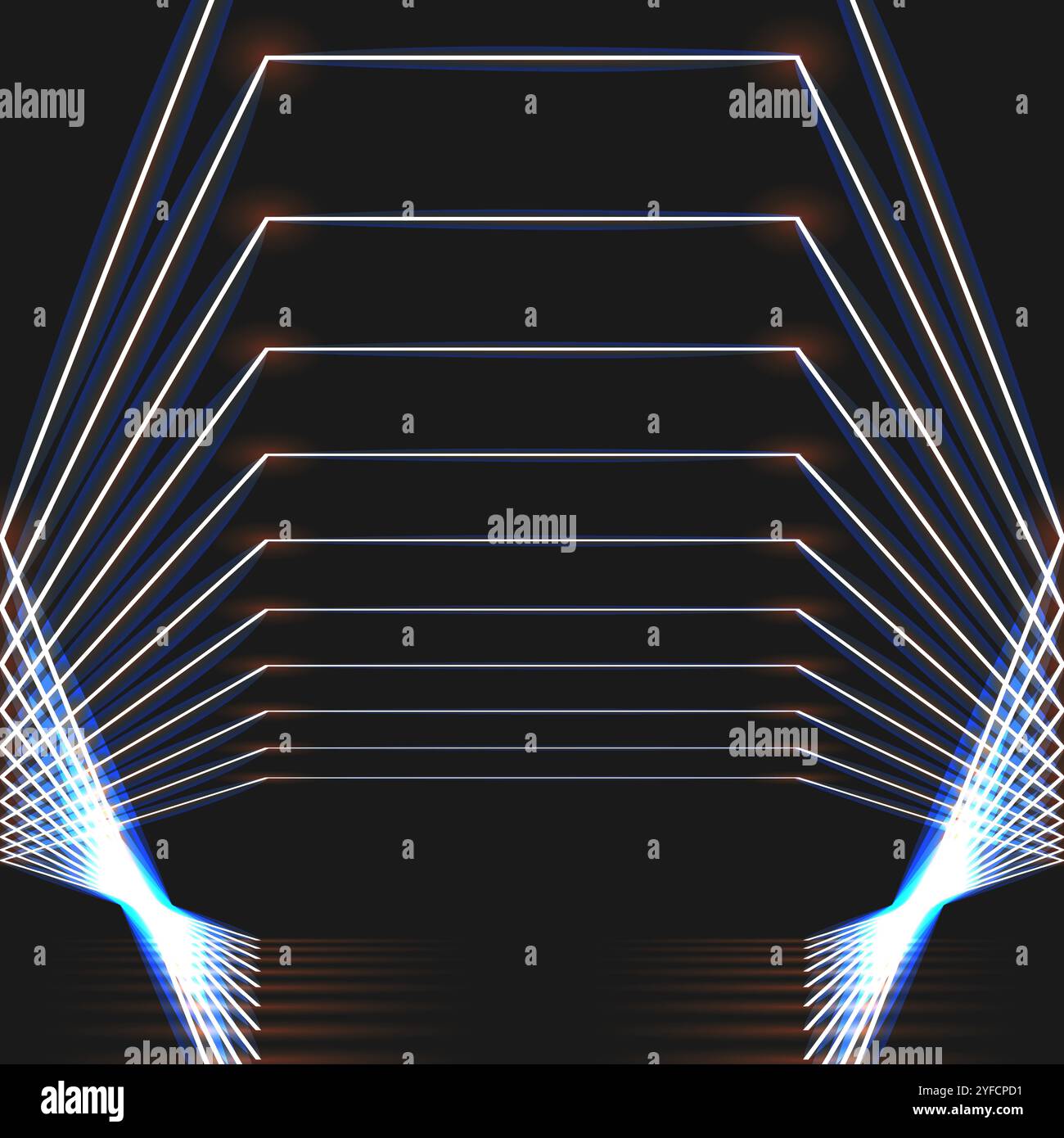 Abstract luminous figure which consists dots lines dark background Stock Vector