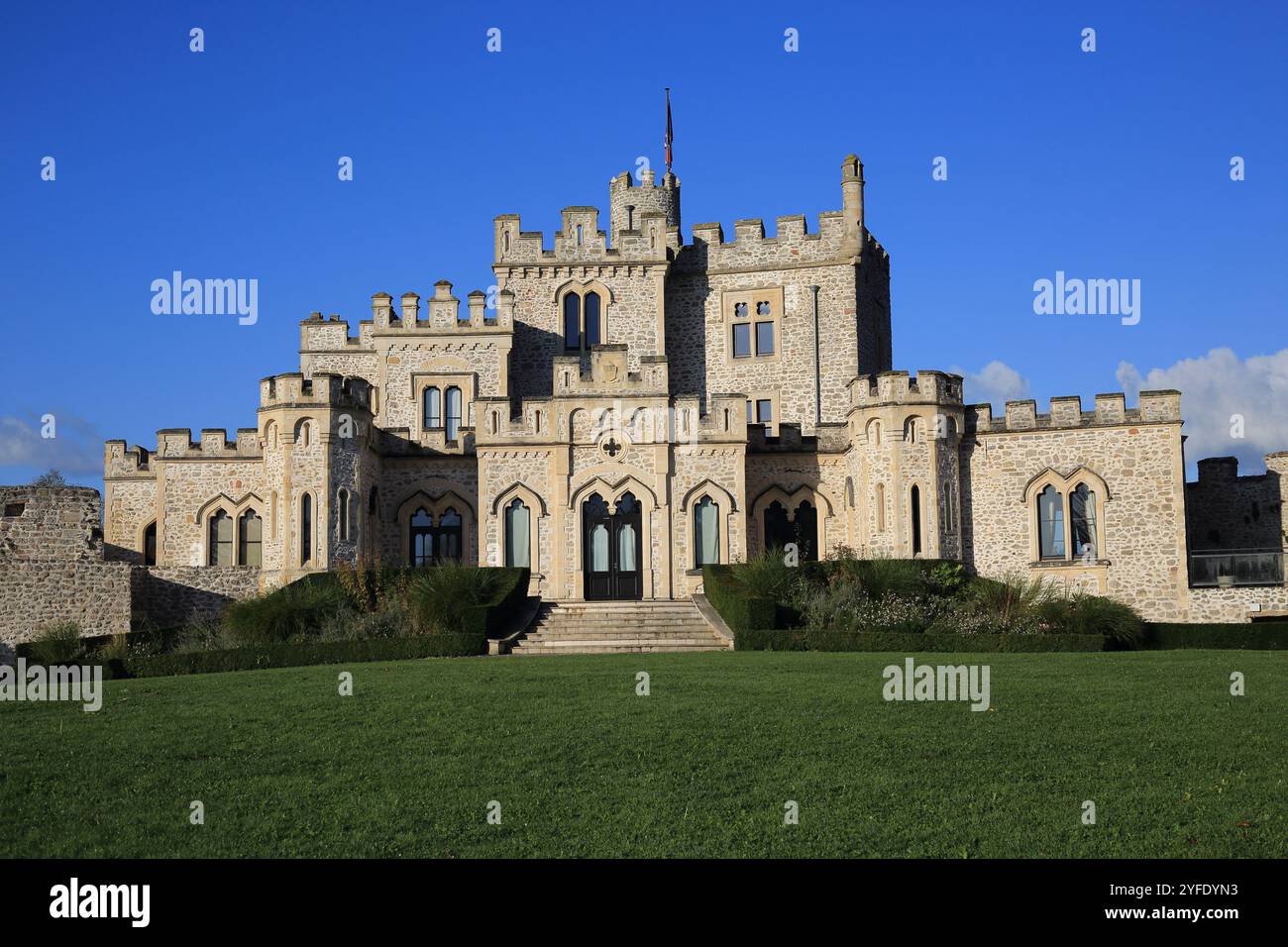 Victorian folly castle built on the site of an ancient castle, Chateau d'Hardelot, Rue de la Source, Condette, Hardelot, Pas de Calais, France, France Stock Photo