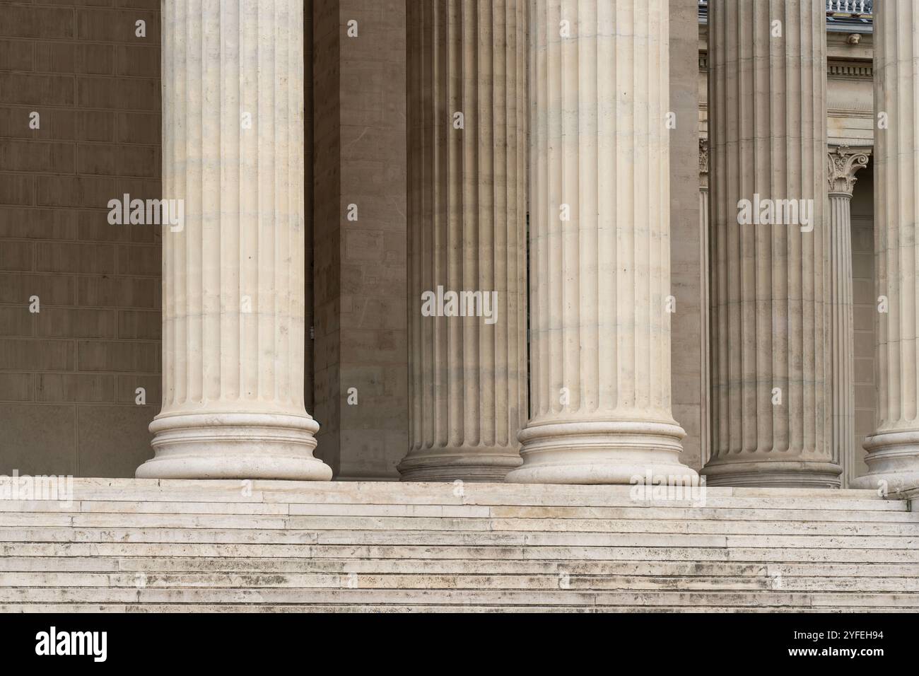 Classic ancient Greek style marble columns with stairs Stock Photo