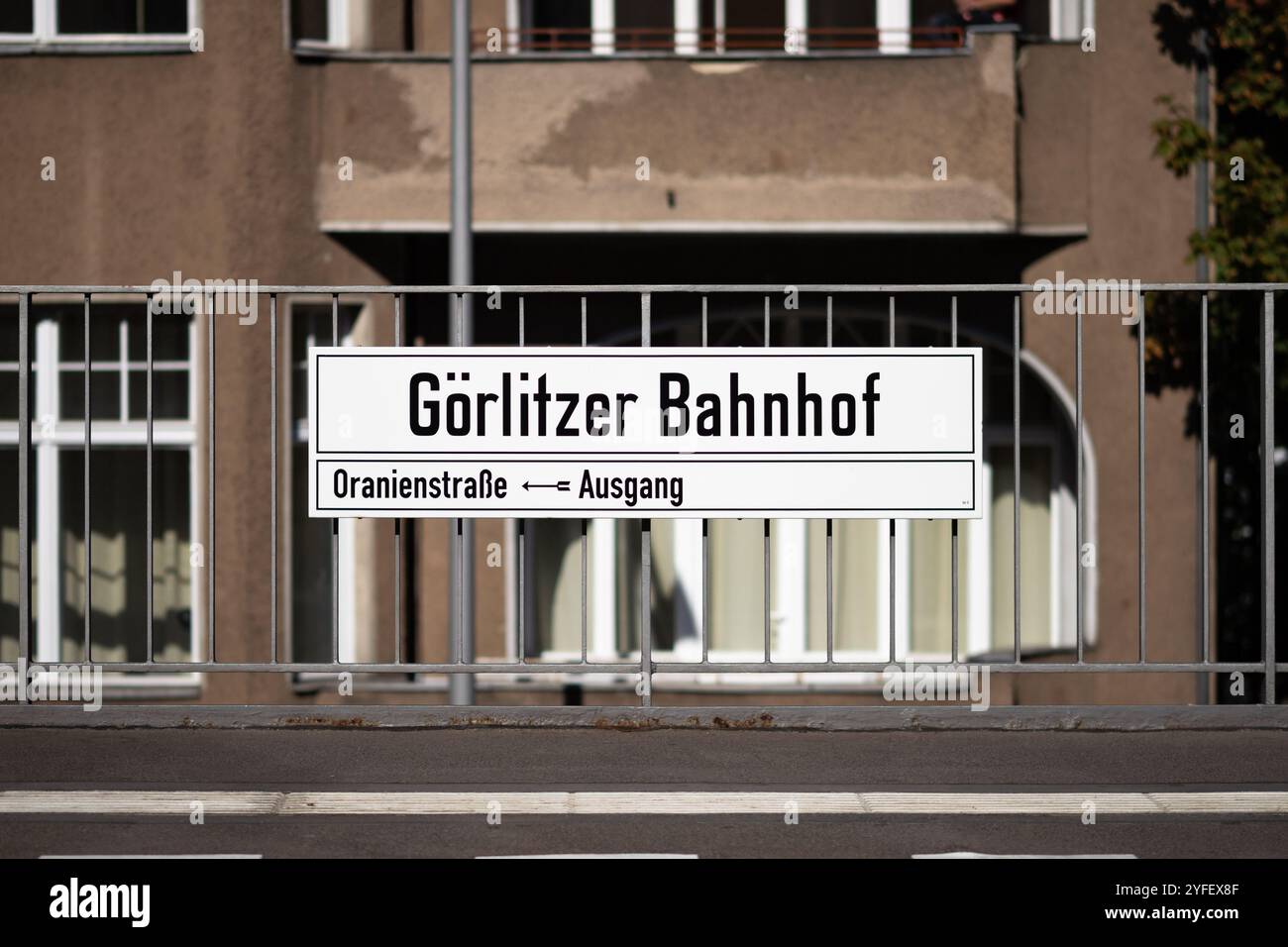 Görlitzer Bahnhof sign at the underground train station in Berlin ...