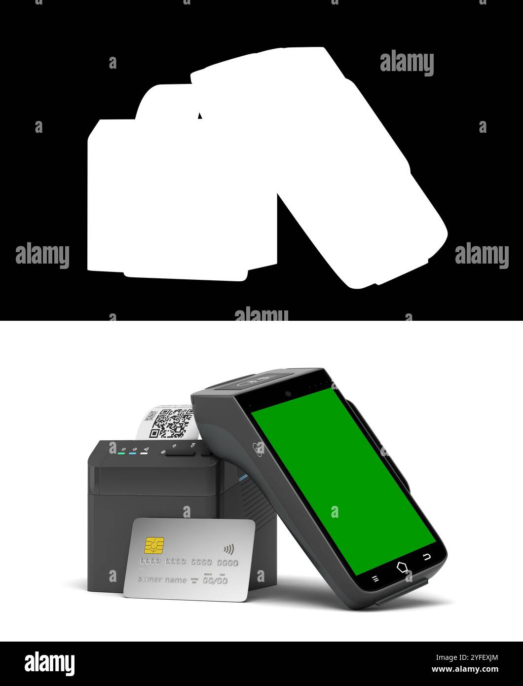 contactless payment by card through the payment receipt terminal 3d ...