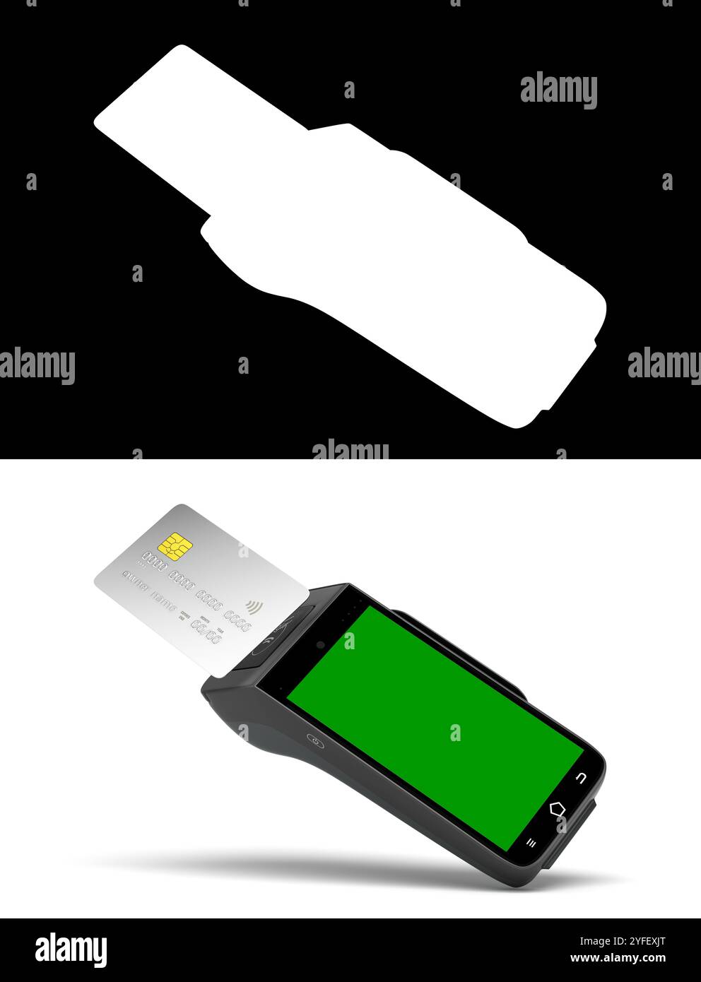 contactless payment by card through the terminal 3d render image on ...