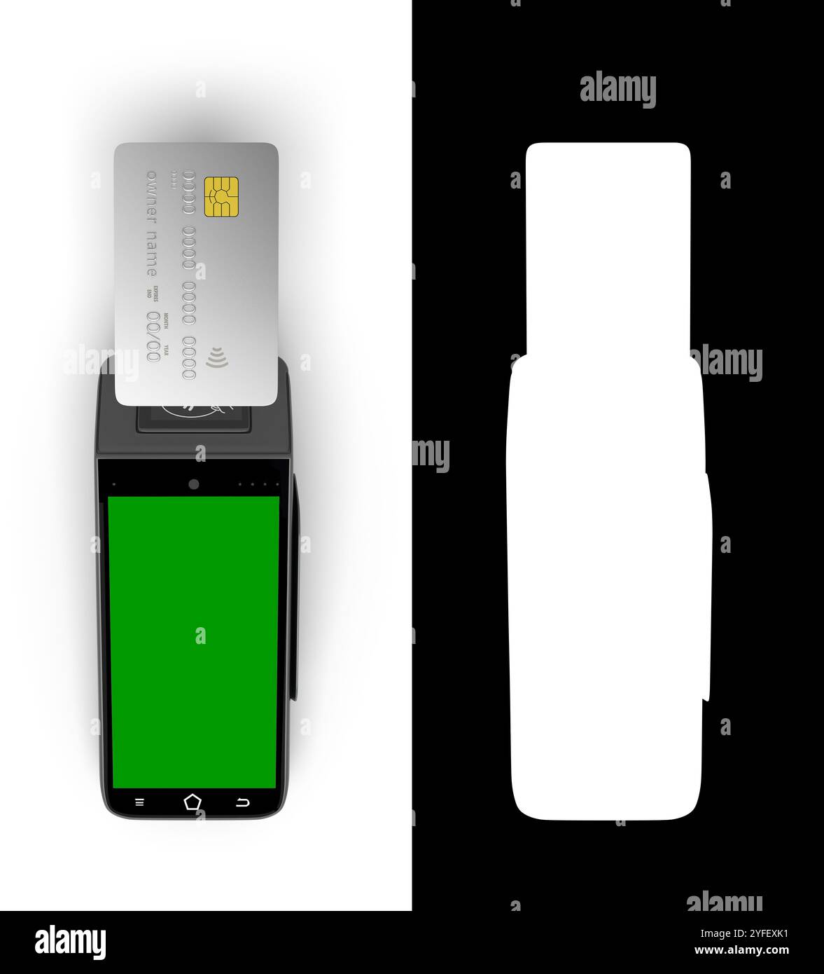 contactless payment by card through the terminal 3d render mockup on ...