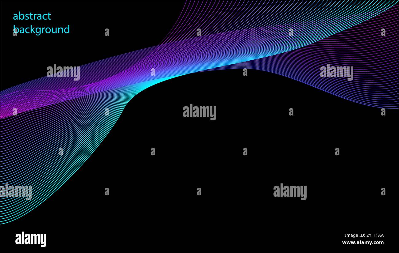 This image showcases colorful wave patterns on a black background ...