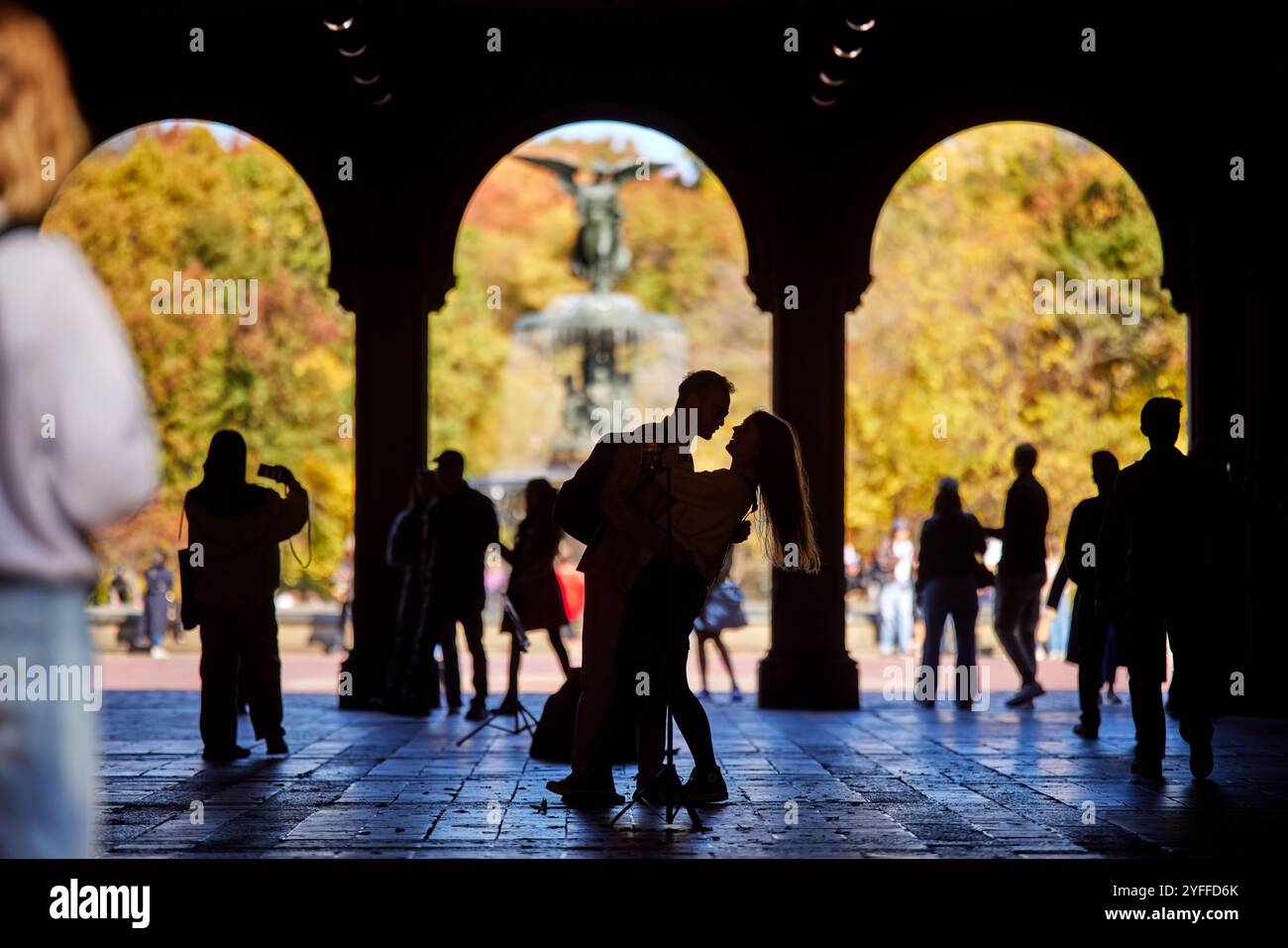 New York central park Bethesda Terrace Cherry Hill fountain Stock Photo ...