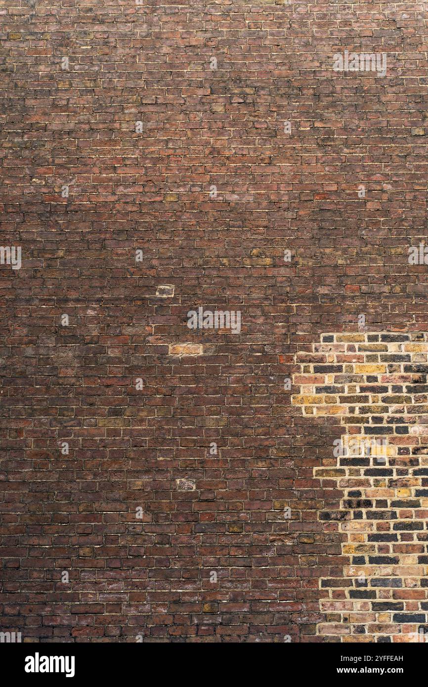 Weathered Red and White Brick Wall Texture Stock Photo