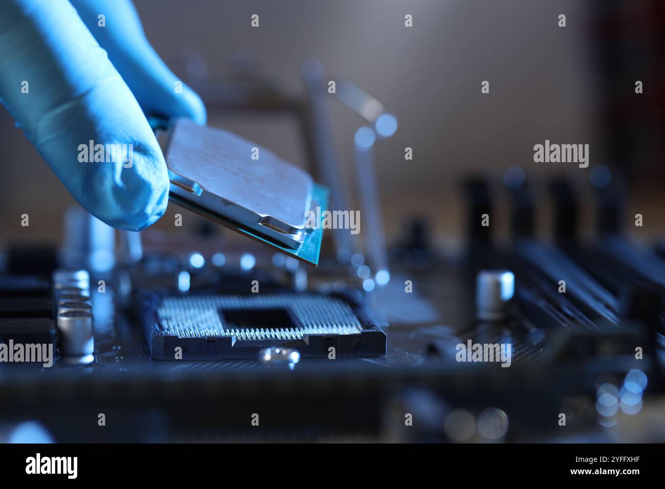 Person computer chip closeup hi-res stock photography and images - Alamy