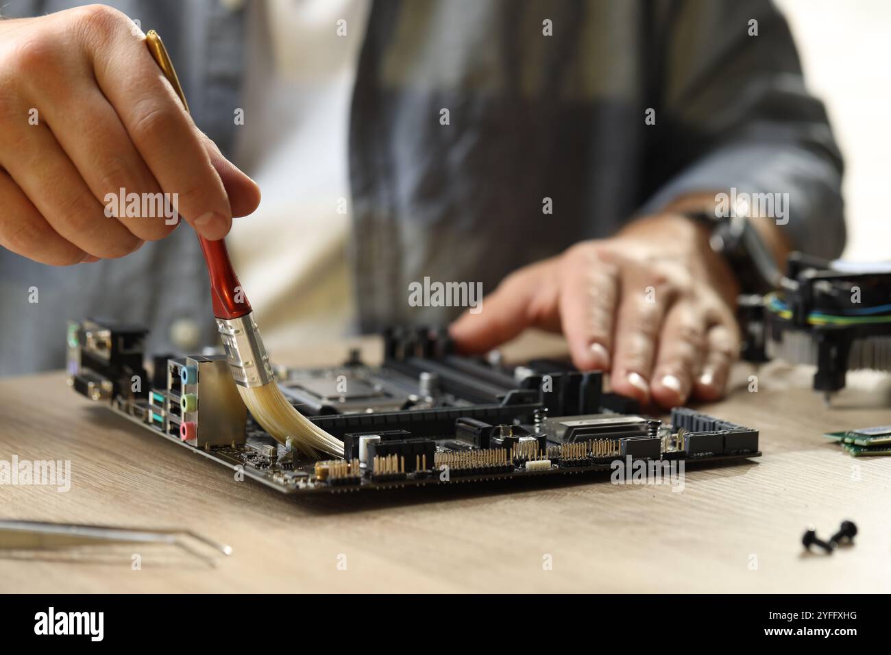 Computer Chip Installation Person computer chip closeup hi-res stock photography and images - Alamy