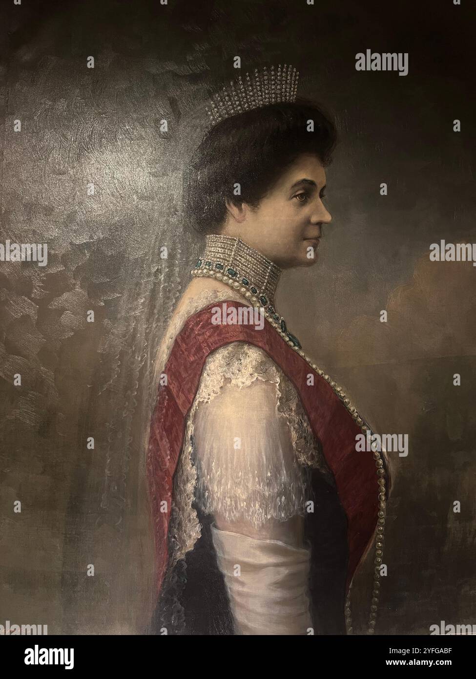 Eleonore Von Reuss-Kostritz portrait, a German princess and Bulgarian Queen, 1908-1917, in the National Museum of History in Sofia Bulgaria, Balkans - Smartphone Captured Stock Image