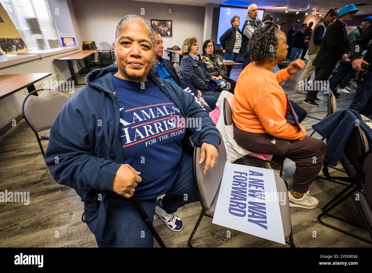 Harrisburg, Pennsylvania, USA, 4 November, 2024. Harris Walz supporter ...