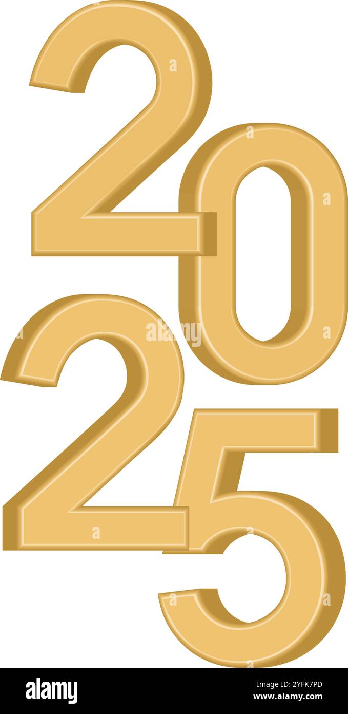 3d Gold 2025 Vectors Hi Res Stock Photography And Images Alamy Golden Three Dimensional Number 2025 2YFK7PD