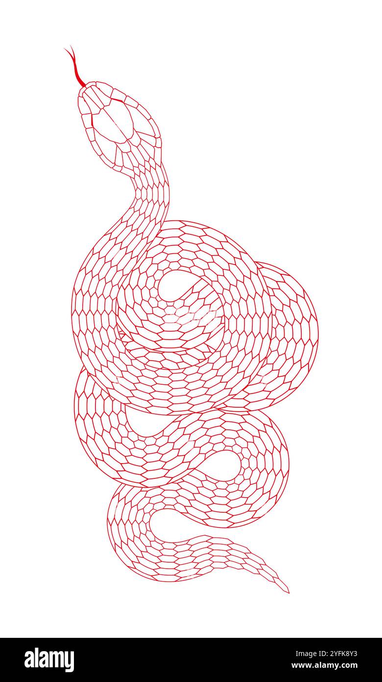 cartoon snake pattern with red line stroke Stock Vector Image & Art - Alamy